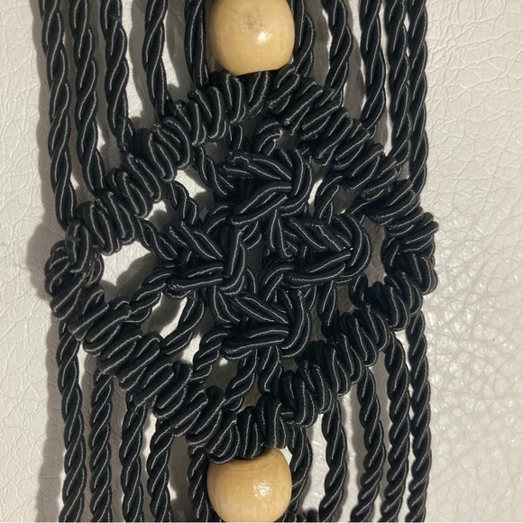 COLDWATER CREEK Sz S/M Braided Rope Cord Wood Beads Bohemian Belt NWT - Picture 6 of 8